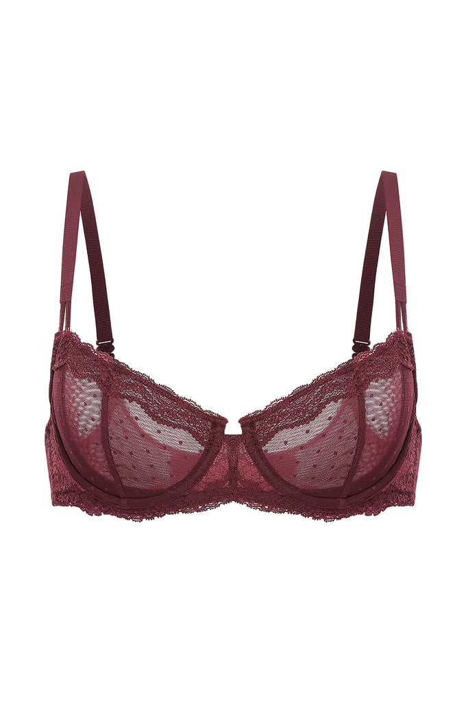 Only Hearts Delicious with Lace Balconette Bra Garnet 1618 - Free